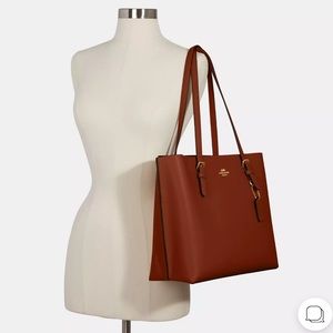 SOLD Coach Mollie Tote - Cognac Brown